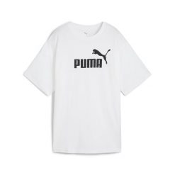 Damska luźna koszulka Essentials z logo No.1 PUMA White. Białe bluzki damskie Puma, s, bez wzorów, z gumy, bez ramiączek. W wyprzedaży za 74.00 zł.