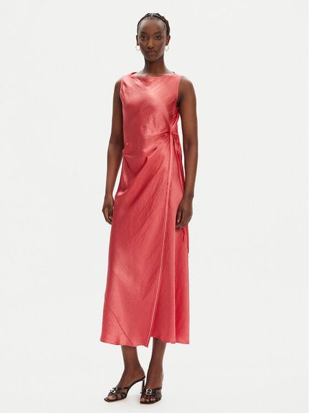 PINKO Sukienka koktajlowa Amico 105011 A2BU Koralowy Regular Fit. Pomarańczowe sukienki damskie Pinko, m, bez wzorów, z syntetyku, wizytowe, bez kołnierzyka, bez ramiączek. Za 789.99 zł.