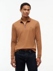 Tommy Hilfiger koszulka polo z długim rękawem Mężczyźni Bawełna (100%) brązowy, L. Brązowe koszulki męskie z długim rękawem Tommy Hilfiger, l, z bawełny. Za 489.95 zł.