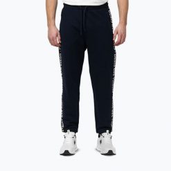 Spodnie męskie Pitbull Tape Parker Jogging. Niebieskie spodnie materiałowe męskie PITBULL, bez wzorów, z bawełny, sportowe. Za 229.99 zł.