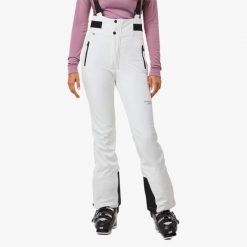 Spodnie narciarskie damskie Swedemount Vail Softshell Bib Pants wodoodporne. Białe spodnie materiałowe damskie SWEDEMOUNT, bez wzorów, z softshellu, sportowe. W wyprzedaży za 447.00 zł.