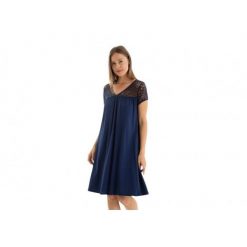 Sukienka plażowa rozm. S Navy Blue L257440. Niebieskie sukienki damskie Massana Homewear, na co dzień, na lato, l, w ażurowe wzory, z bawełny, eleganckie, bez kołnierzyka, bez ramiączek, koszulowe. Za 215.00 zł.