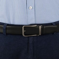 Pasek męski skórzany 3,5 cm klamra automatyczna Beltimore czarny 02-604 : Kolory - czarny, Rozmiar pasków - r.110-125 cm. Czarne paski męskie bez wzorów, ze skóry, wizytowe. Za 64.99 zł.