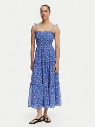 Tommy Jeans Sukienka letnia DW0DW20339 Niebieski Regular Fit. Niebieskie sukienki damskie Tommy Jeans, na lato, xxs, bez wzorów, z jeansu, bez kołnierzyka, bez ramiączek. Za 569.99 zł.