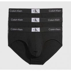 Slipy Mężczyzna CALVIN KLEIN HIP BRIEF 3PK. Czarne slipki męskie CALVIN KLEIN, bez wzorów, z bawełny. Za 190.35 zł.