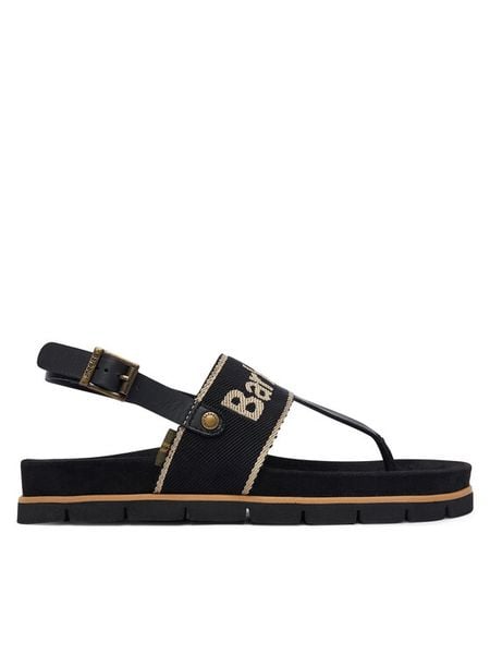 Barbour Sandały Lumley LFO0802BK72 Czarny. Czarne sandały damskie Barbour, bez wzorów, z materiału, bez obcasa, na płaskiej podeszwie. Za 659.99 zł.