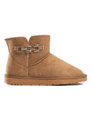 ISLAND BOOT Botki zimowe "Jill" w kolorze jasnobrązowym rozmiar: 39. Brązowe botki damskie Island Boot, na zimę, z materiału, bez obcasa, bez zapięcia. Za 154.79 zł.