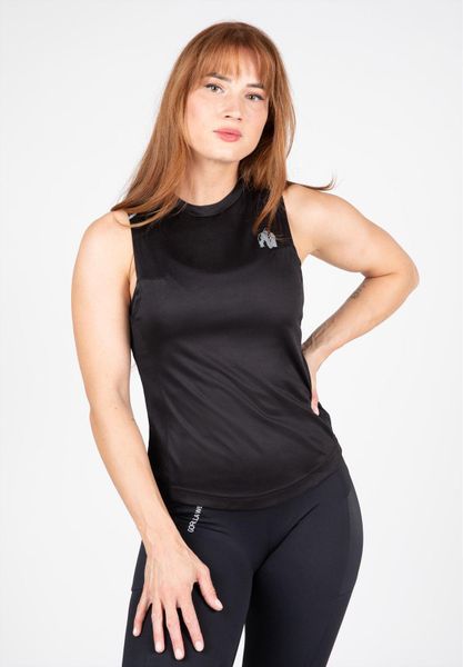 Raleigh Top bez rękawów - Czarny. Czarne topy sportowe damskie GORILLA WEAR, xs, bez wzorów, z poliesteru, bez ramiączek. Za 155.00 zł.