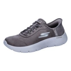 Buty SKECHERS GO WALK FLEX - MALI SLIP-INS Szary. Szare trampki i tenisówki damskie Skechers, bez wzorów, z tkaniny. Za 368.20 zł.