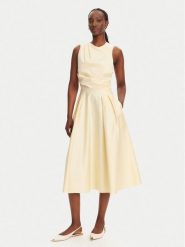 Elisabetta Franchi Sukienka koktajlowa ABT5252E2 DC7 Żółty Regular Fit. Żółte sukienki damskie Elisabetta Franchi, bez wzorów, z bawełny, wizytowe, bez kołnierzyka, bez ramiączek. Za 1,899.00 zł.