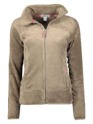 Geographical Norway Kurtka polarowa "Upaline" w kolorze szarobrązowym rozmiar: XL. Brązowe kurtki damskie Geographical Norway, xl, bez wzorów, z polaru, bez kaptura. Za 109.78 zł.
