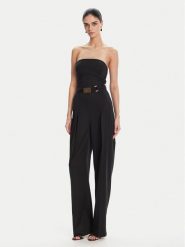 Elisabetta Franchi Kombinezon TU05152E2 110 Czarny Regular Fit. Czarne kombinezony damskie Elisabetta Franchi, bez wzorów, z syntetyku, bez kołnierzyka, bez ramiączek. Za 1,399.00 zł.