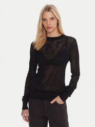 G-Star Raw Sweter Pointelle D27724-B754 Czarny Regular Fit. Czarne swetry klasyczne damskie G-Star Raw, l, z wiskozy, bez kołnierzyka. Za 349.99 zł.