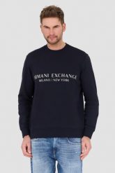 ARMANI EXCHANGE Granatowa bluza. Niebieskie bluzy bez kaptura męskie Armani Exchange, l. W wyprzedaży za 439.99 zł.