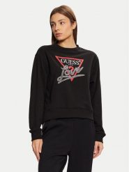 Guess Bluza W5RQ04 KB683 Czarny Regular Fit. Czarne bluzy bez kaptura damskie Guess, xs, z syntetyku. Za 219.99 zł.