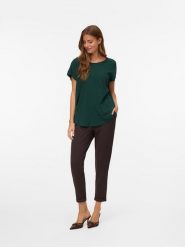 Vero Moda Spodnie materiałowe w kolorze brązowym rozmiar: S/L32. Brązowe spodnie materiałowe damskie Vero Moda, bez wzorów, z materiału. Za 129.95 zł.