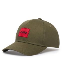 Czapka z daszkiem HUGO. Zielone czapki męskie Hugo, bez wzorów. Za 199.99 zł.