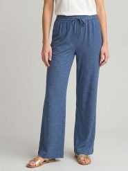 MOSS COPENHAGEN Spodnie "Viana" w kolorze niebieskim rozmiar: S. Niebieskie spodnie materiałowe damskie MOSS COPENHAGEN, bez wzorów, z materiału, z podwyższonym stanem. Za 139.95 zł.