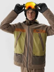 4F Kurtka snowboardowa membrana 15000 męska - brązowa XL. Brązowe kurtki męskie 4f, m, bez wzorów, z meshu, bez kaptura, narciarskie. W wyprzedaży za 249.99 zł.