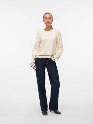 Vero Moda Sweter w kolorze kremowym rozmiar: M. Brązowe swetry klasyczne damskie Vero Moda, m, z materiału, bez kołnierzyka. Za 100.99 zł.