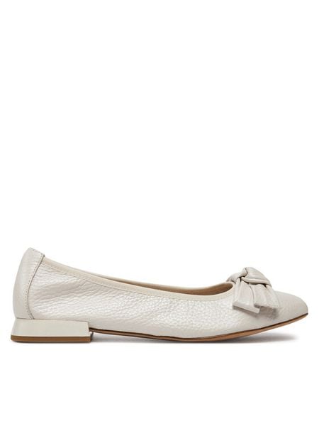 Caprice Baleriny 9-22105-42 Écru. Białe baleriny damskie Caprice, bez wzorów, ze skóry, bez obcasa. Za 300.99 zł.