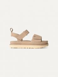 UGG Skórzane sandały "Goldenstar" w kolorze beżowym rozmiar: 40. Brązowe sandały damskie Ugg, bez wzorów, ze skóry, bez obcasa. Za 459.04 zł.