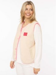 Zwillingsherz Kamizelka pluszowa w kolorze beżowym rozmiar: XL. Brązowe kamizelki damskie Zwillingsherz, xl. Za 123.95 zł.