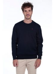 The Time of Bocha Sweter w kolorze granatowym rozmiar: XL. Niebieskie swetry męskie The Time of Bocha, xl, bez wzorów, z bawełny, bez kołnierzyka. Za 117.45 zł.