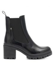 Clara Barson Botki NIVEN WS2902-07 Czarny. Czarne botki damskie Clara Barson, z materiału, bez obcasa, na słupku, bez zapięcia. Za 109.99 zł.