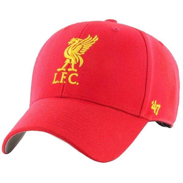 Czapka Baseballowa Liverpool FC. Czerwone czapki męskie 47 Brand, bez wzorów, z bawełny. Za 199.99 zł.