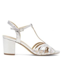 Sandały Clara Barson. Szare sandały damskie Clara Barson, bez wzorów, bez obcasa, na słupku. Za 119.99 zł.