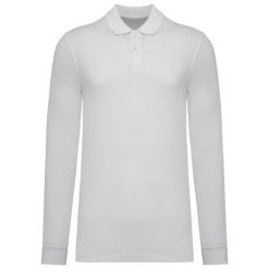Koszulka polo z długim rękawem pique Kariban Bio180. Białe koszulki męskie z długim rękawem KARIBAN, m, z bawełny. Za 138.50 zł.