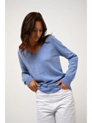 AUTHENTIC CASHMERE Kaszmirowy sweter "Giusalet" w kolorze błękitnym rozmiar: XXL. Niebieskie swetry klasyczne damskie AUTHENTIC CASHMERE, xxl, z kaszmiru, bez kołnierzyka. Za 436.14 zł.