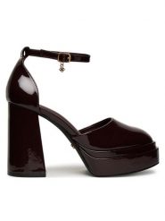DeeZee Półbuty LW85478-6 Bordowy. Czerwone półbuty damskie DeeZee, bez wzorów, ze skóry, bez obcasa, na obcasie. Za 169.99 zł.