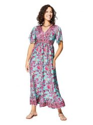 Aller Simplement Sukienka w kolorze błękitno-różowym rozmiar: 38/40. Czerwone sukienki damskie Aller Simplement, bez wzorów, klasyczne, bez kołnierzyka, bez ramiączek, maxi. Za 56.99 zł.