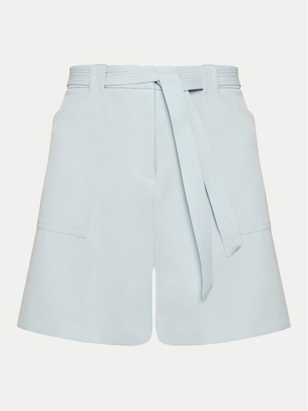 Guess Szorty materiałowe W5GD0I WH9Y2 Błękitny Classic Fit. Niebieskie szorty damskie Guess, z aplikacjami, z materiału. Za 229.99 zł.