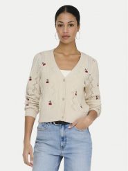 ONLY Kardigan Birtie 15363087 Beżowy Regular Fit. Brązowe kardigany damskie Only, l, bez wzorów, z syntetyku. Za 189.99 zł.