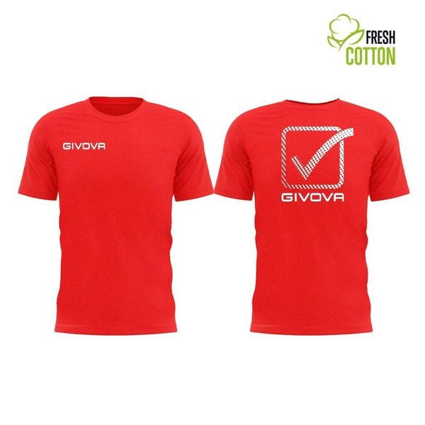 Bawełniana koszulka Givova Cubo Red. Czerwone bluzki sportowe damskie Givova, m, bez wzorów, z bawełny, bez ramiączek. Za 59.82 zł.