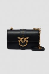 PINKO Czarna kopertówka Love One Mini St. Cl Vitello Seta. Czarne torebki wieczorowe Pinko, bez wzorów, ze skóry, eleganckie, bez kołnierzyka, bez ramiączek. W wyprzedaży za 1,059.99 zł.