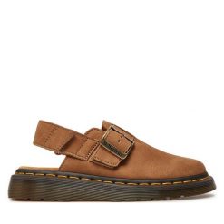 Sandały Dr. Martens. Brązowe sandały damskie Dr. Martens, bez wzorów, bez obcasa, na płaskiej podeszwie. Za 469.99 zł.