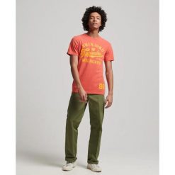 Ekologiczny T-shirt Superdry Vintage Home Run. Czerwone t-shirty męskie Superdry., m, bez wzorów, z bawełny, bez kołnierzyka. Za 228.60 zł.