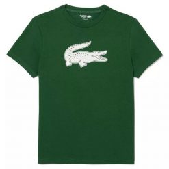 Koszulka Lacoste TH204200YRR. Zielone t-shirty sportowe męskie Lacoste, l, z materiału, bez ramiączek, na fitness i siłownię. Za 325.50 zł.