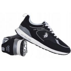 Buty sportowe dla mężczyzn U.S. Polo Assn. Czarne buty sportowe na co dzień męskie U.S. Polo Assn., bez zapięcia. Za 229.99 zł.
