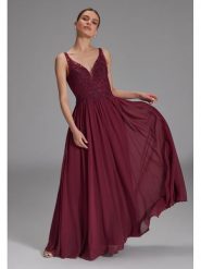 SWING Sukienka w kolorze bordowym rozmiar: 50. Czerwone sukienki damskie Swing, bez wzorów, bez kołnierzyka, bez ramiączek, maxi. Za 247.69 zł.