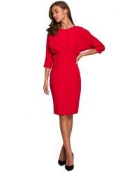 Stylove Sukienka w kolorze czerwonym rozmiar: XL. Czerwone sukienki damskie Stylove, xl, bez wzorów, bez kołnierzyka, bez ramiączek, midi. Za 175.26 zł.