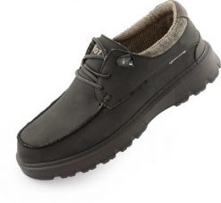 Buty męskie Woz Ringo 1 czarne. Czarne buty wizytowe męskie Erima, z gumy, bez zapięcia. Za 213.99 zł.