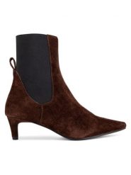 Gino Rossi Botki JOSE-116096 Brązowy. Brązowe botki damskie Gino Rossi, ze skóry, bez obcasa, na szpilce, bez zapięcia. Za 379.99 zł.