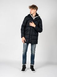Geox Parka "Levico" | M2628P T2956 | Mężczyzna | Czarny, Granatowy. Czarne parki męskie Geox, m, bez wzorów, z poliesteru. W wyprzedaży za 799.00 zł.
