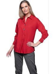 Heine Bluzka w kolorze czerwonym rozmiar: 40. Czerwone bluzki damskie Heine, bez wzorów, z bawełny, bez kołnierzyka, bez ramiączek. Za 56.53 zł.