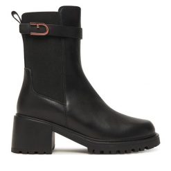 Sztyblety Furla. Czarne botki damskie Furla, bez obcasa, na płaskiej podeszwie, bez zapięcia. Za 1,389.00 zł.